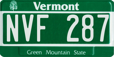 VT license plate NVF287