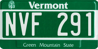 VT license plate NVF291