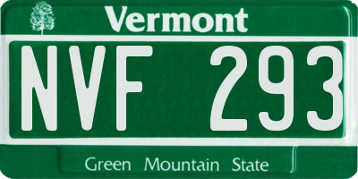 VT license plate NVF293