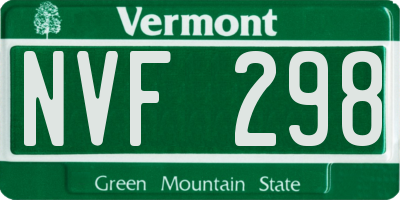 VT license plate NVF298