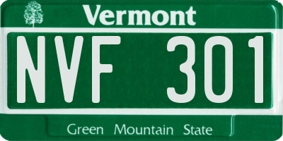 VT license plate NVF301