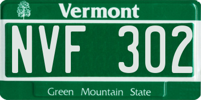 VT license plate NVF302