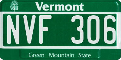 VT license plate NVF306
