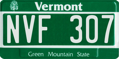 VT license plate NVF307