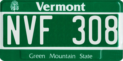 VT license plate NVF308