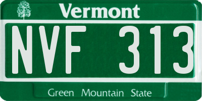 VT license plate NVF313