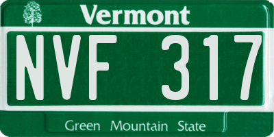 VT license plate NVF317