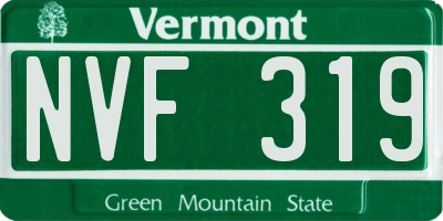 VT license plate NVF319