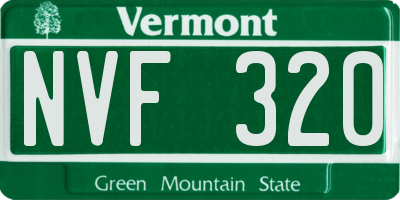 VT license plate NVF320