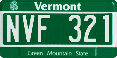 VT license plate NVF321