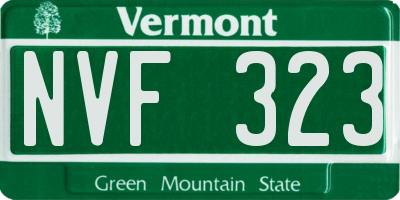 VT license plate NVF323