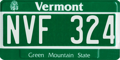 VT license plate NVF324