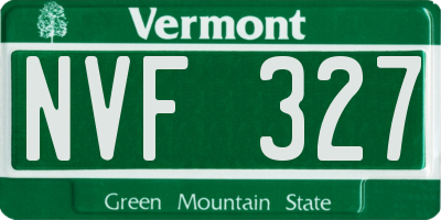 VT license plate NVF327