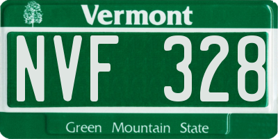 VT license plate NVF328