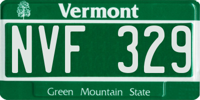 VT license plate NVF329