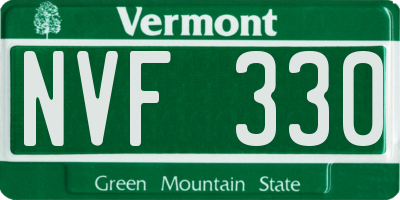 VT license plate NVF330