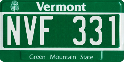 VT license plate NVF331
