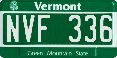 VT license plate NVF336