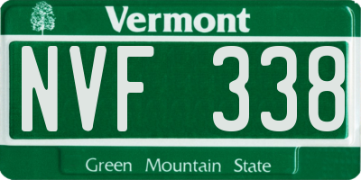 VT license plate NVF338