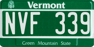 VT license plate NVF339