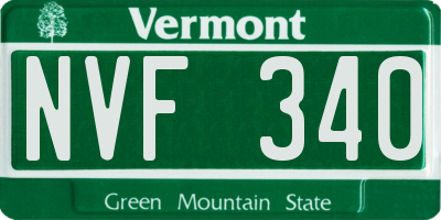 VT license plate NVF340