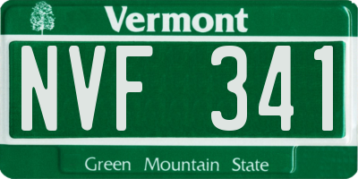 VT license plate NVF341