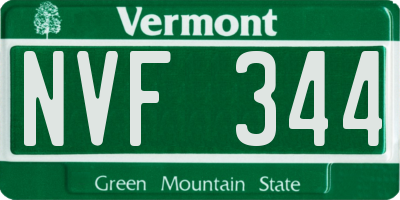 VT license plate NVF344