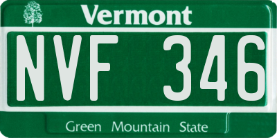 VT license plate NVF346