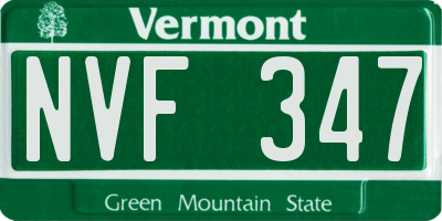 VT license plate NVF347