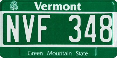 VT license plate NVF348