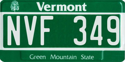VT license plate NVF349