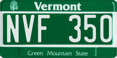 VT license plate NVF350