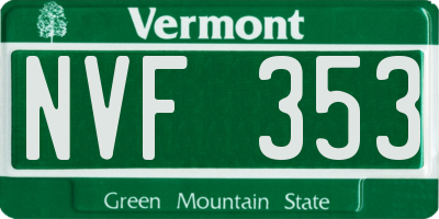 VT license plate NVF353