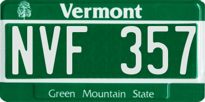 VT license plate NVF357