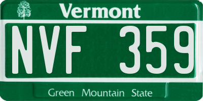 VT license plate NVF359