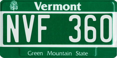 VT license plate NVF360