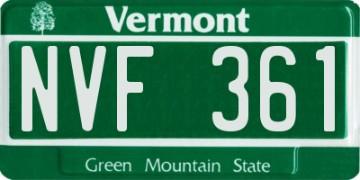 VT license plate NVF361