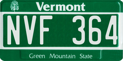 VT license plate NVF364