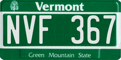 VT license plate NVF367