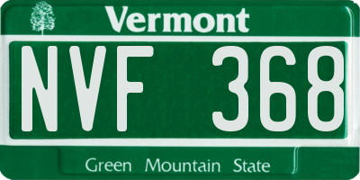 VT license plate NVF368