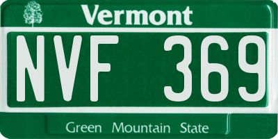 VT license plate NVF369