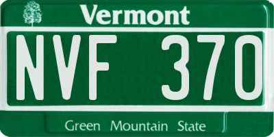 VT license plate NVF370