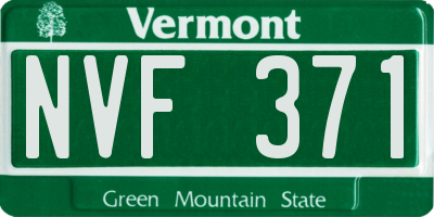 VT license plate NVF371