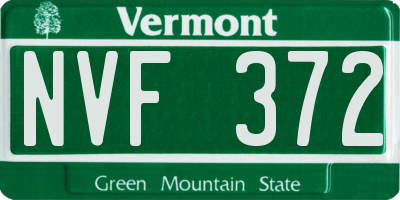 VT license plate NVF372