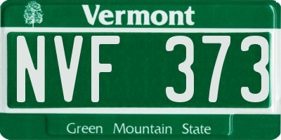 VT license plate NVF373