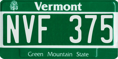 VT license plate NVF375