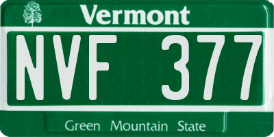 VT license plate NVF377