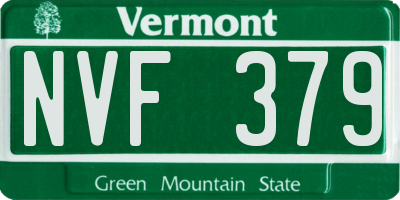 VT license plate NVF379