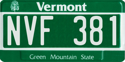 VT license plate NVF381