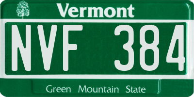 VT license plate NVF384